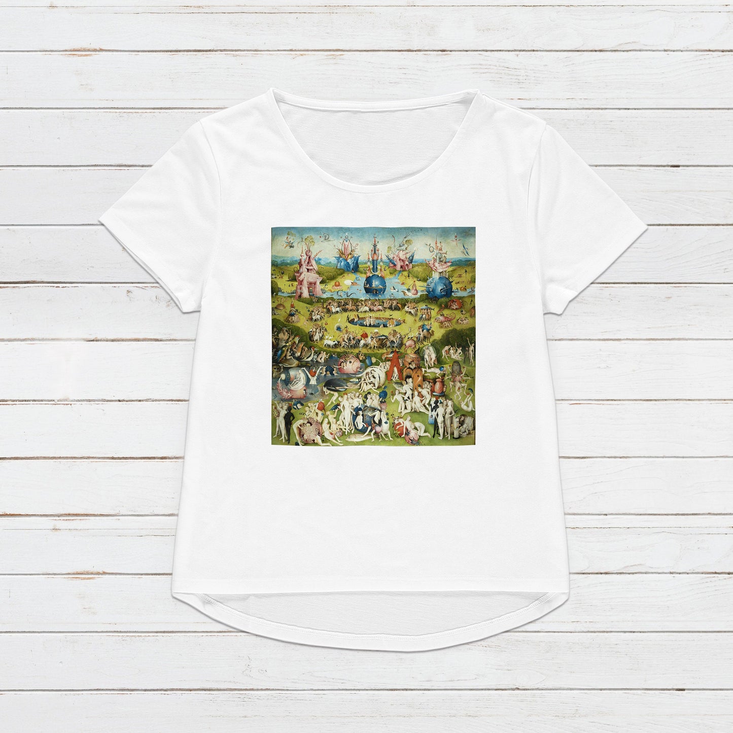 The Garden of Earthly Delights T Shirt Hieronymus Bosch Classical Art Horror Monster Quirky Aesthetic Grunge Womens Mens Graphic Printed Tee