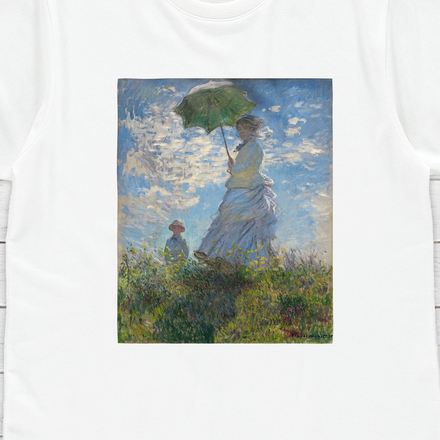 Claude Monet T Shirt La Promenade Impressionist Classical Fine Art Flowers Parasol Aesthetic Soft Grunge Womens Mens Graphic Printed Tee Top