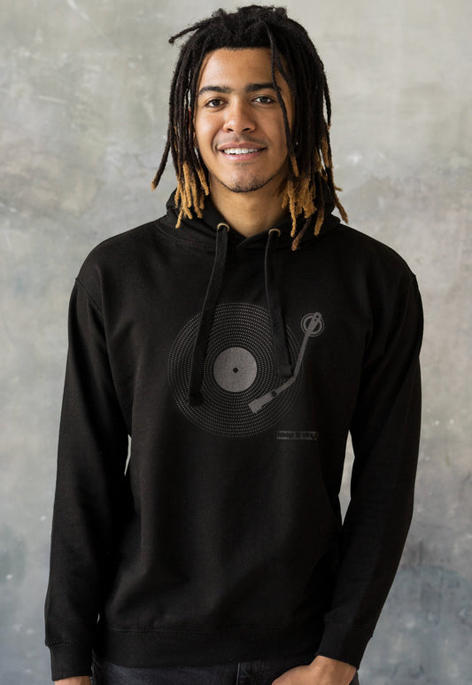 Keep It Vinyl Hoodie LP Record Turntable Decks DJ DnB Minimalist Music Producer Drum and Bass Junglist Dubstep Sweatshirt Printed Hooded Top