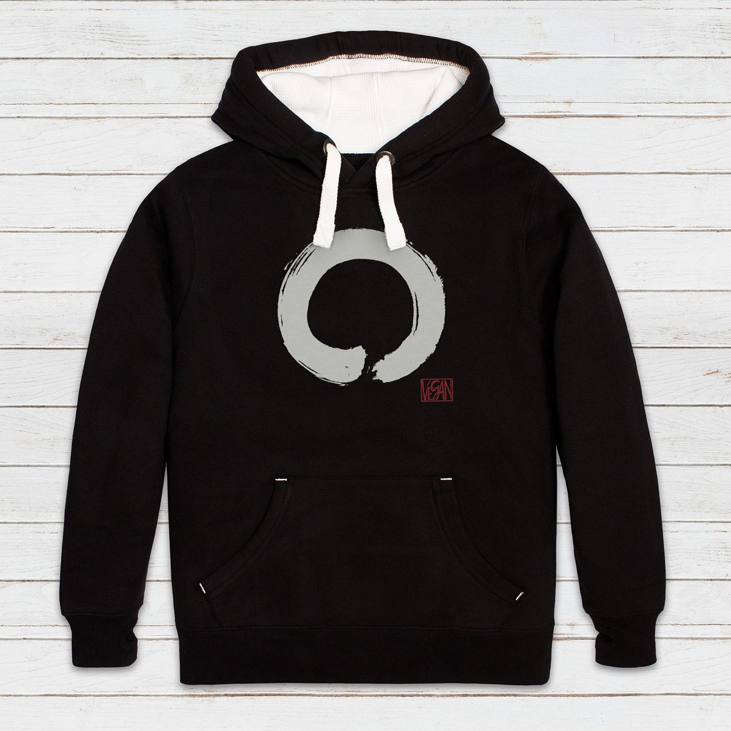 Enso Buddhist Circle Vegan Hoodie Traditional Japanese Understated Plant Based Climate Change Yoga Womens Mens Sweatshirt Printed Hooded Top