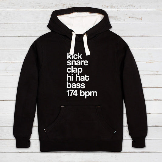 Kick Snare Hoodie Drum and Bass DnB EDM Synthesizer Synth Rhythm Machine Dubstep Junglist Neurofunk Women Mens Sweatshirt Printed Hooded Top