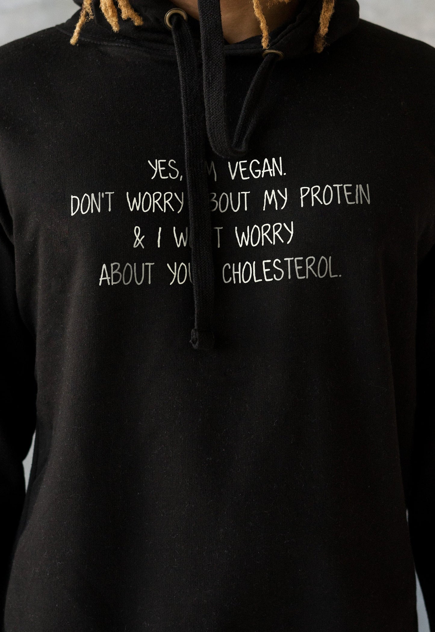 Vegan Protein Hoodie Slogan Funny Ironic Herbivore Climate Change Planet Earth Be Kind Nice AF ALF Mens Womens Printed Hooded Top Sweatshirt