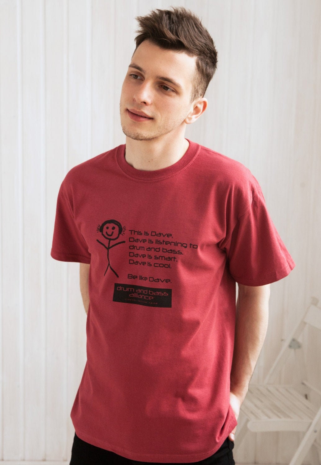 Drum and Bass Be Like Dave T Shirt Synthesizer Synth Music Producer Neurofunk Junglist DJ Slogan Funny Mens Womens Graphic Printed Tee Top
