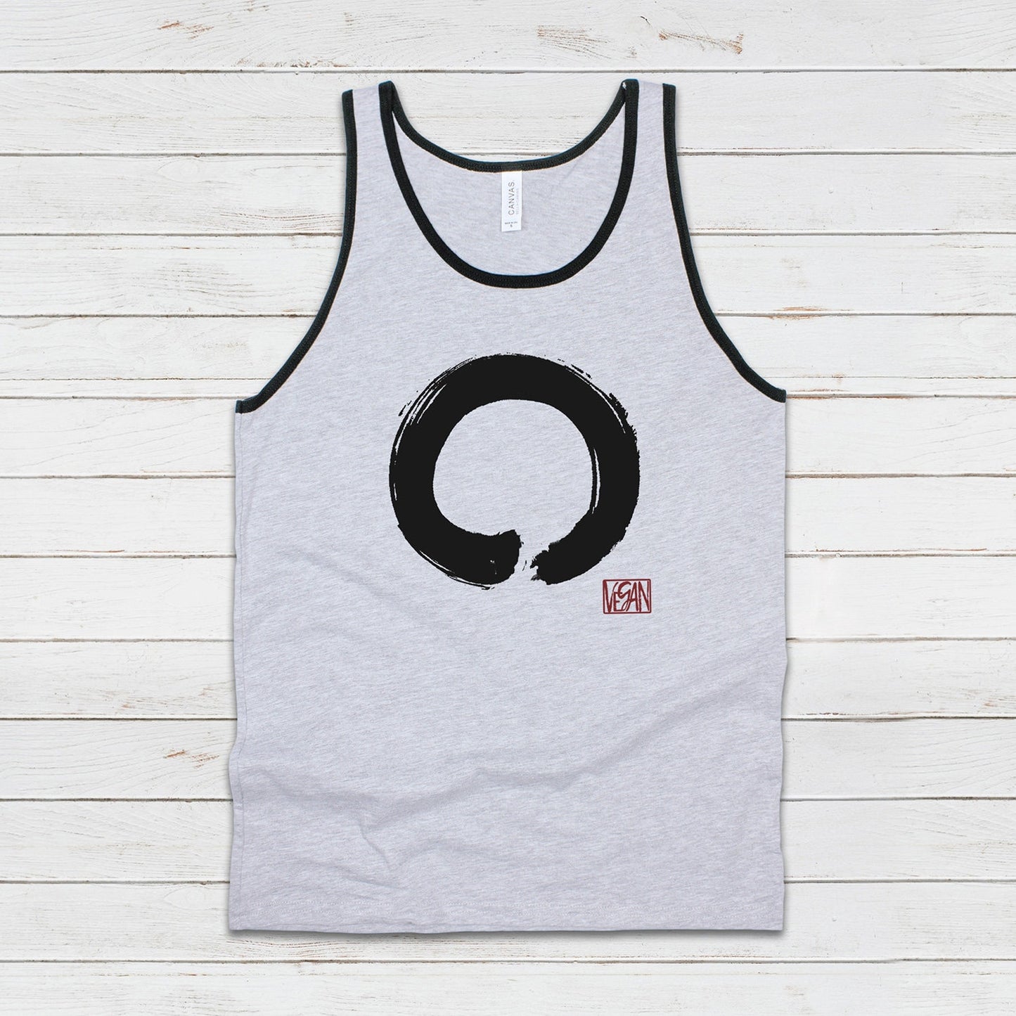 Enso Buddhist Circle Vegan Tank Top Yoga Peace Animal Rights Buddhist Be Kind Climate Change Mindfulness Mens Womens Printed Vest Cami Tee