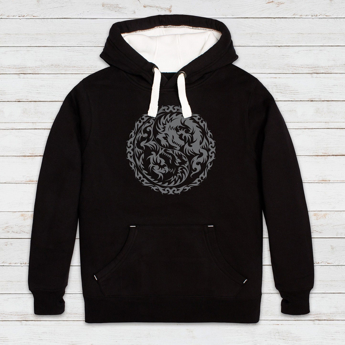 Yin Yang Dragon Hoodie Traditional Japanese Chinese Taijitu Taosim Tai Chi Yoga Martial Art Gift Womens Mens Sweatshirt Printed Hooded Top