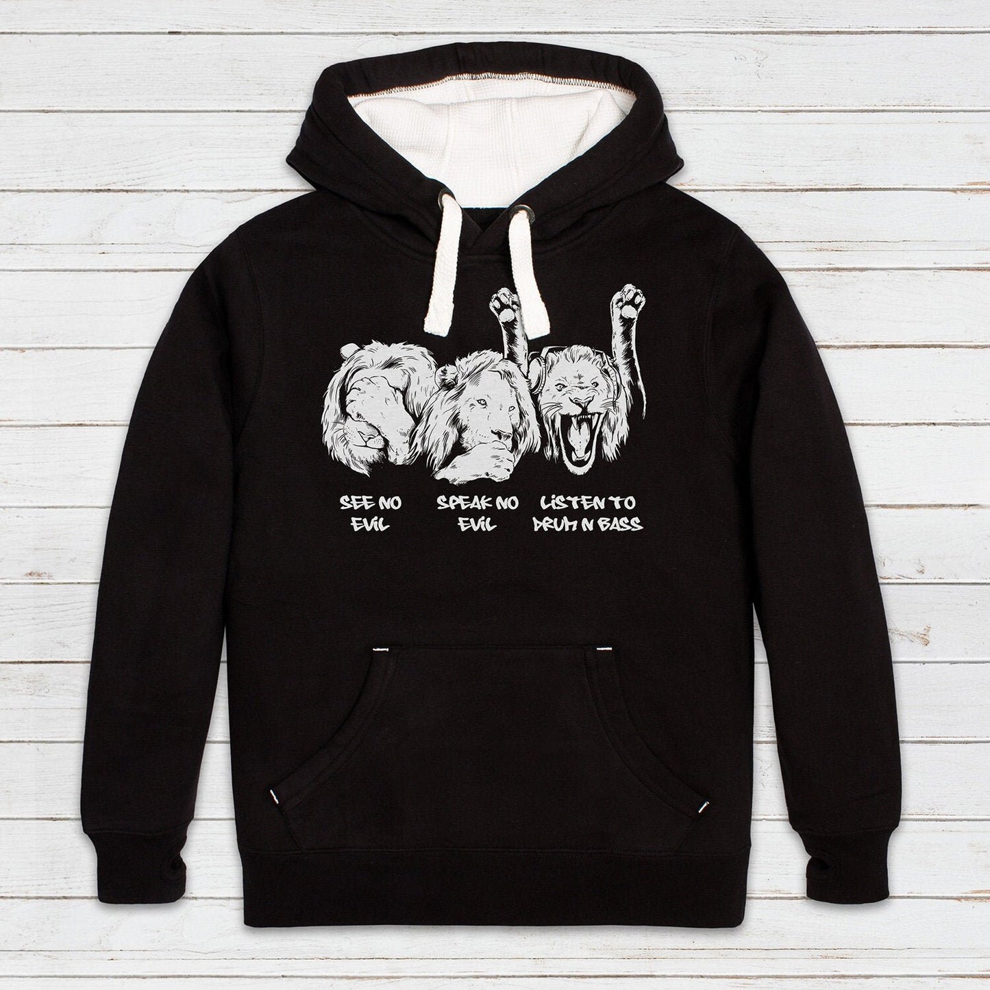 Drum and Bass Junglist Hoodie Lions DnB Synthesizer Synth Rhythm Machine Dubstep Ragga Neurofunk Womens Mens Sweatshirt Printed Hooded Top