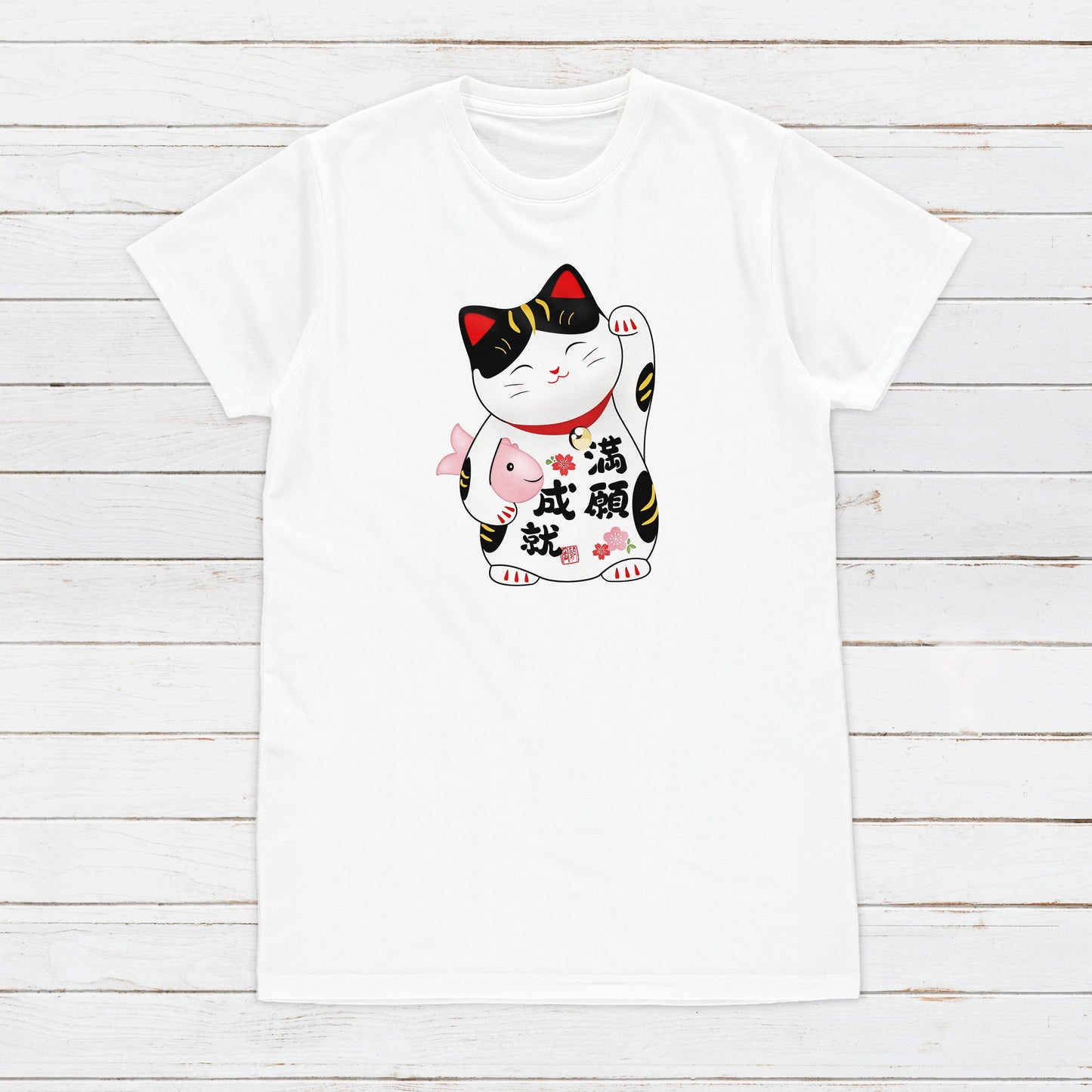 Japanese Lucky Cat Maneki Neko T Shirt Kawaii Japan Cute Anime Manga Harajuku Kyoto Tokyo Nyan Geek Womens Mens Graphic Printed Tee T-Shirt