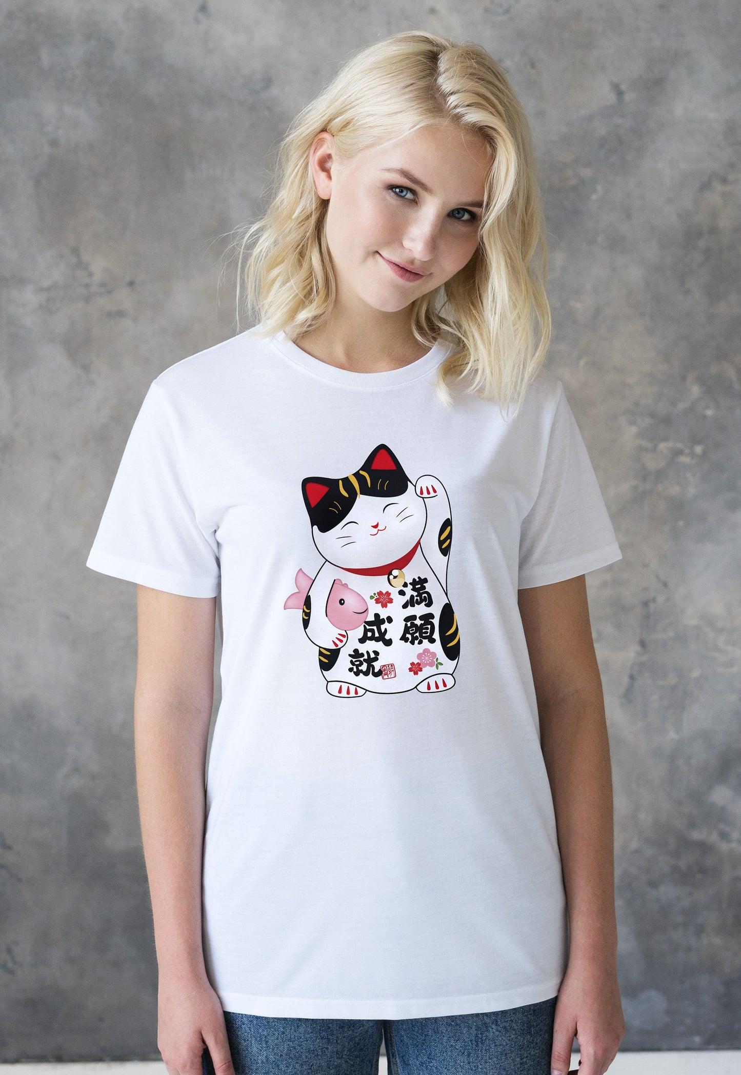 Japanese Lucky Cat Maneki Neko T Shirt Kawaii Japan Cute Anime Manga Harajuku Kyoto Tokyo Nyan Geek Womens Mens Graphic Printed Tee T-Shirt