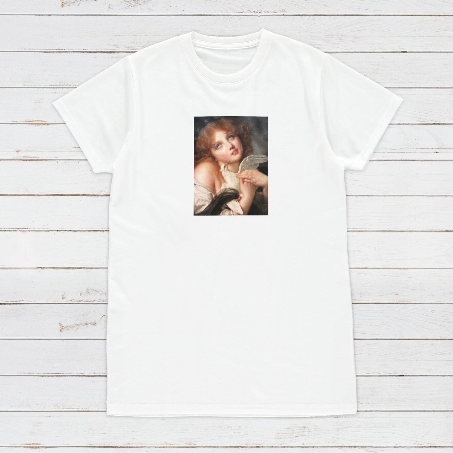 Rococo Art Cupid T Shirt Greuze Baroque Voluptuosidad Y2K 90s White Dove Quirky Aesthetic Pastel Goth Grunge Womens Mens Graphic Printed Tee