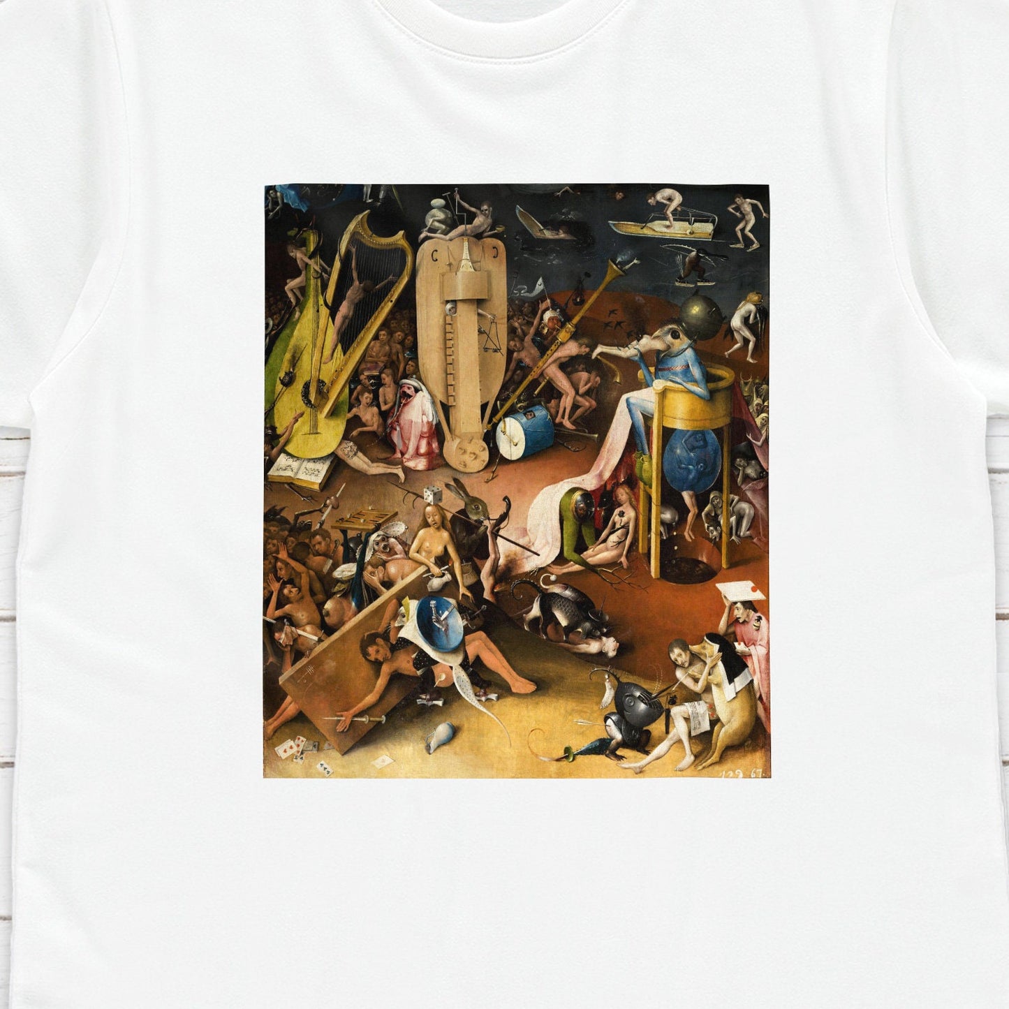 The Garden of Earthly Delights T Shirt Hieronymus Bosch Medieval Art Horror Monster Quirky Aesthetic Grunge Womens Mens Graphic Printed Tee