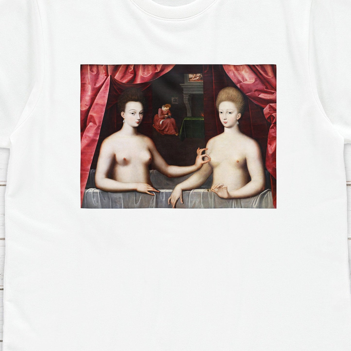 Fontainebleau T Shirt Gabrielle dEstrees Baroque Rococo Art Y2K 90s Nipple Pinch Quirky Aesthetic Pastel Goth Grunge Womens Mens Printed Tee