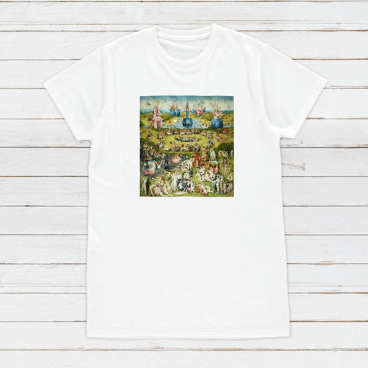 The Garden of Earthly Delights T Shirt Hieronymus Bosch Classical Art Horror Monster Quirky Aesthetic Grunge Womens Mens Graphic Printed Tee