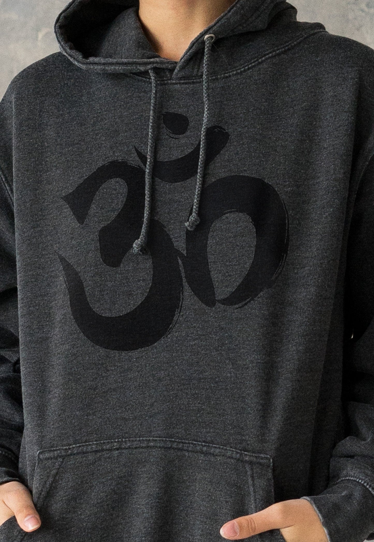 Om Ohm Aum Hoodie Yoga Buddha Meditation Hindu Sanskrit Mindfulness Mandala Womens Girls Men Printed Sweatshirt Washed Brushed Hooded Top
