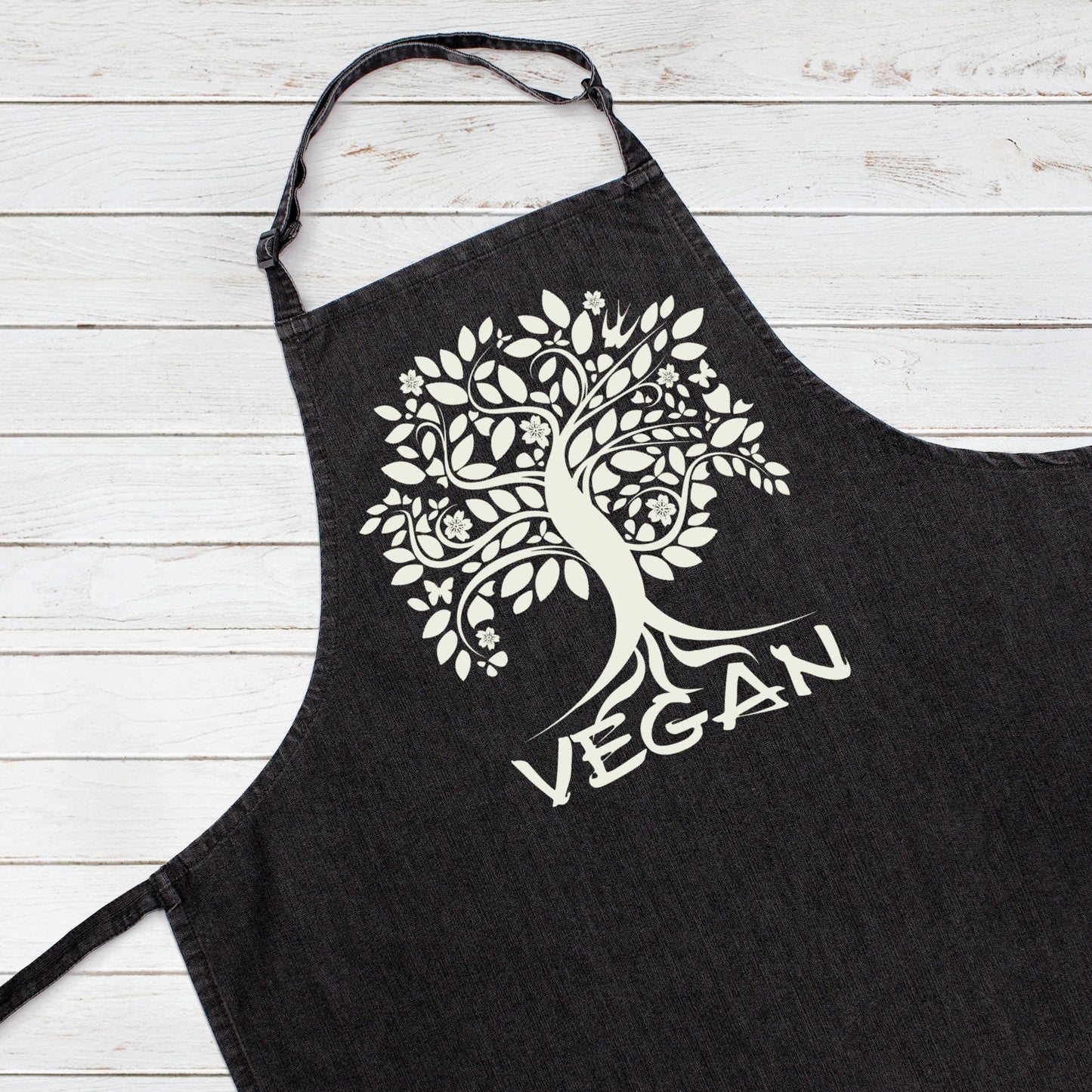 Vegan Apron Tree Of Life Animals Earth Climate Change Herbivore Women's Men's Full Length One Size Printed Baking Cooking Apron Gift Gifts