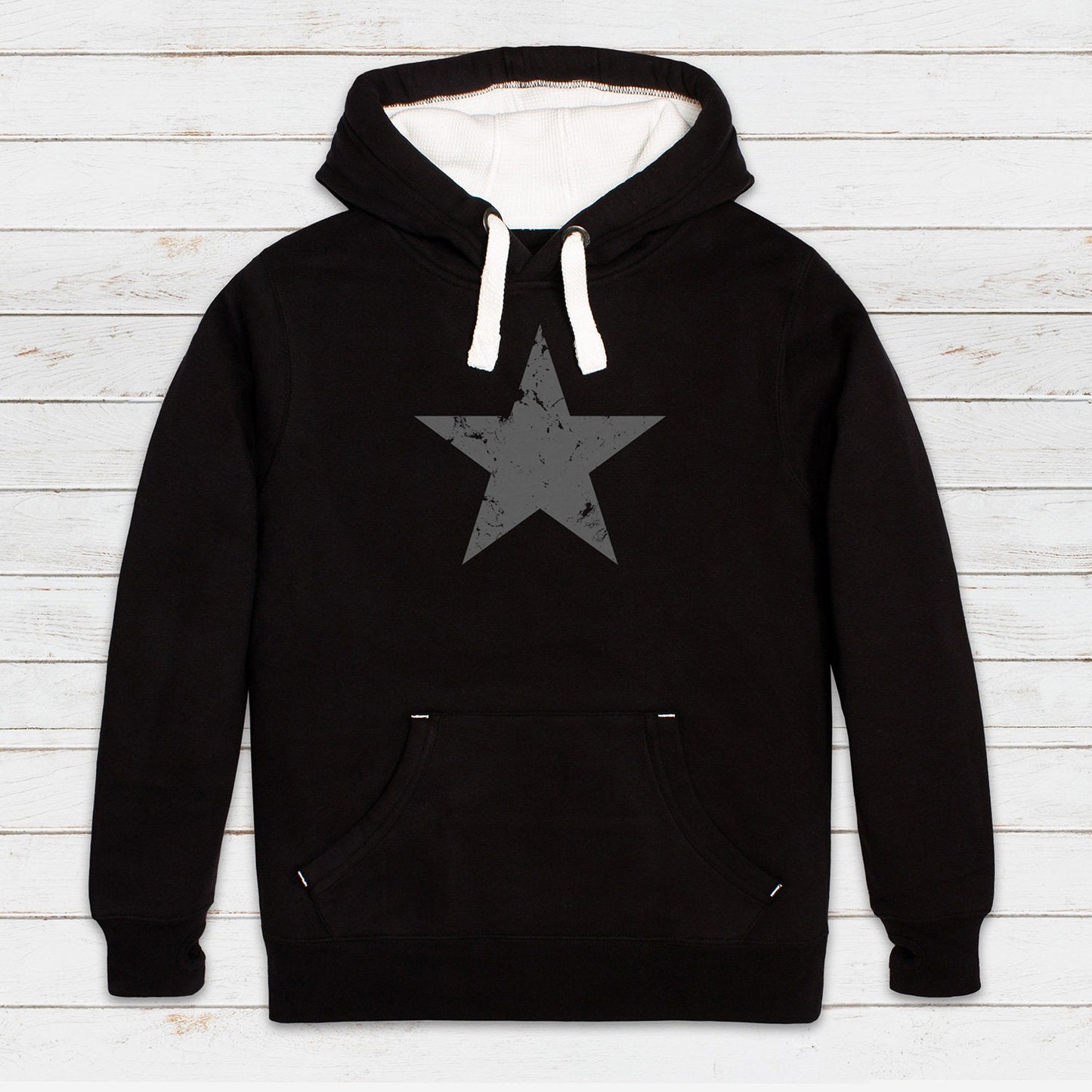 Star Distressed Print Hoodie Retro Vintage Style Geometric Skater Fashion 70s 80s 90s Y2K Womens Mens Sweatshirt Graphic Printed Hooded Top