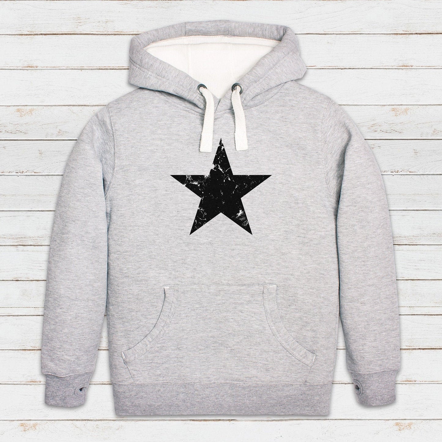 Star Distressed Print Hoodie Retro Vintage Style Geometric Skater Fashion 70s 80s 90s Y2K Womens Mens Sweatshirt Graphic Printed Hooded Top