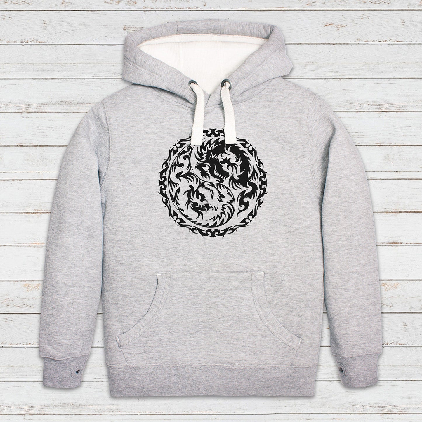 Yin Yang Dragon Hoodie Traditional Japanese Chinese Taijitu Taosim Tai Chi Yoga Martial Art Gift Womens Mens Sweatshirt Printed Hooded Top