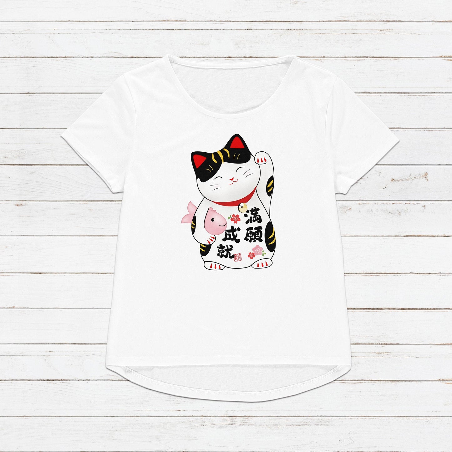 Japanese Lucky Cat Maneki Neko T Shirt Kawaii Japan Cute Anime Manga Harajuku Kyoto Tokyo Nyan Geek Womens Mens Graphic Printed Tee T-Shirt