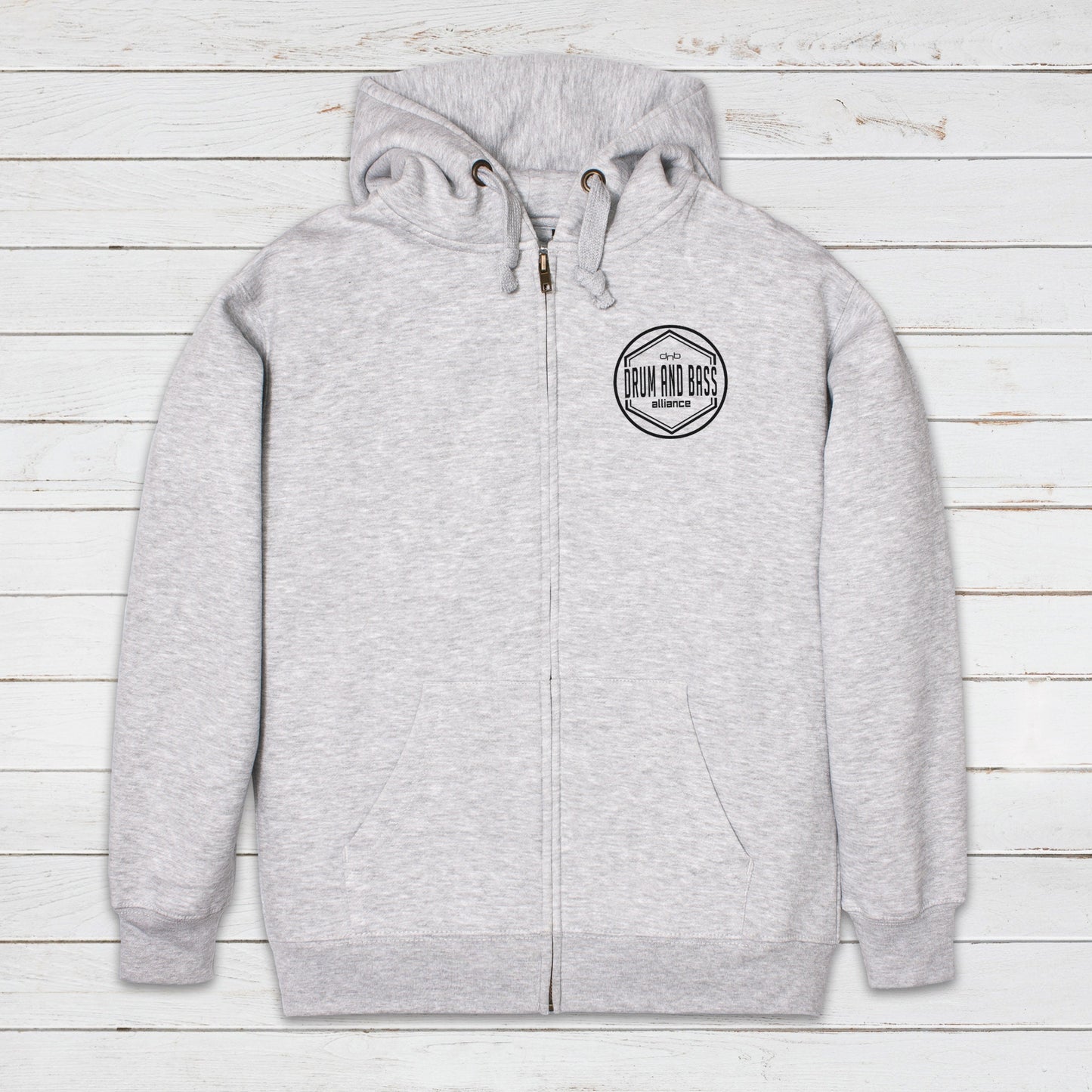 Drum and Bass Alliance Logo Zip Up Hoodie Jungle Junglist & Synth DnB EDM DJ Music Producer Sweatshirt Gifts for Men Mens Womens Hooded Top