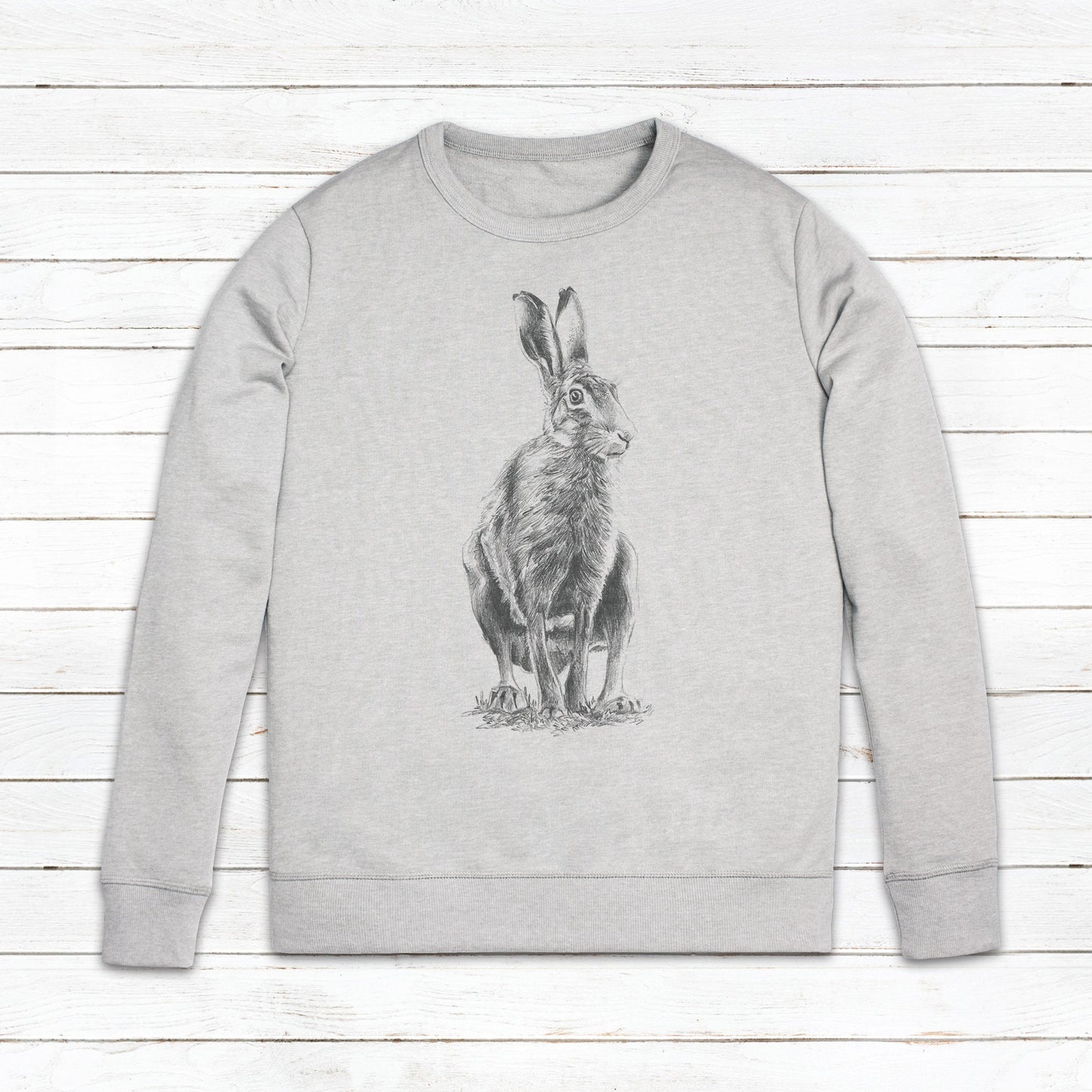 Wild Hare Rabbit Sweatshirt Artist Pencil Sketch Drawing Art Vegan Herbivore Animal Valentines Day Gifts Mens Womens Printed Jumper Sweater