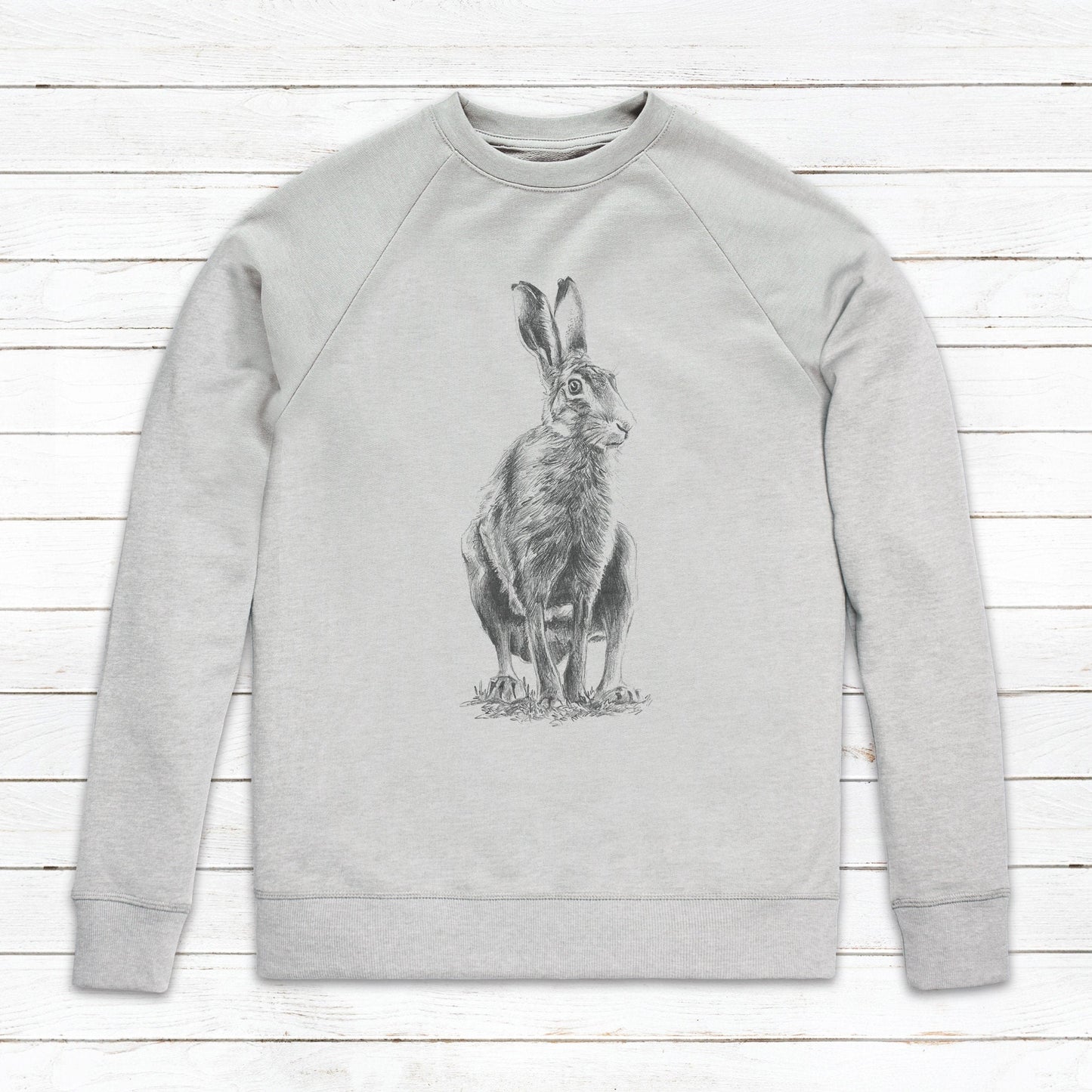 Wild Hare Rabbit Sweatshirt Artist Pencil Sketch Drawing Art Vegan Herbivore Animal Valentines Day Gifts Mens Womens Printed Jumper Sweater