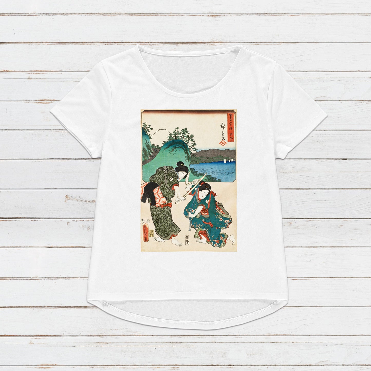 Japanese Ukiyo-e T Shirt Woodblock Art Hiroshige Onna Mushi Bugeisha Samurai Bushido Japan Martial Arts Gift Womens Mens Graphic Printed Tee