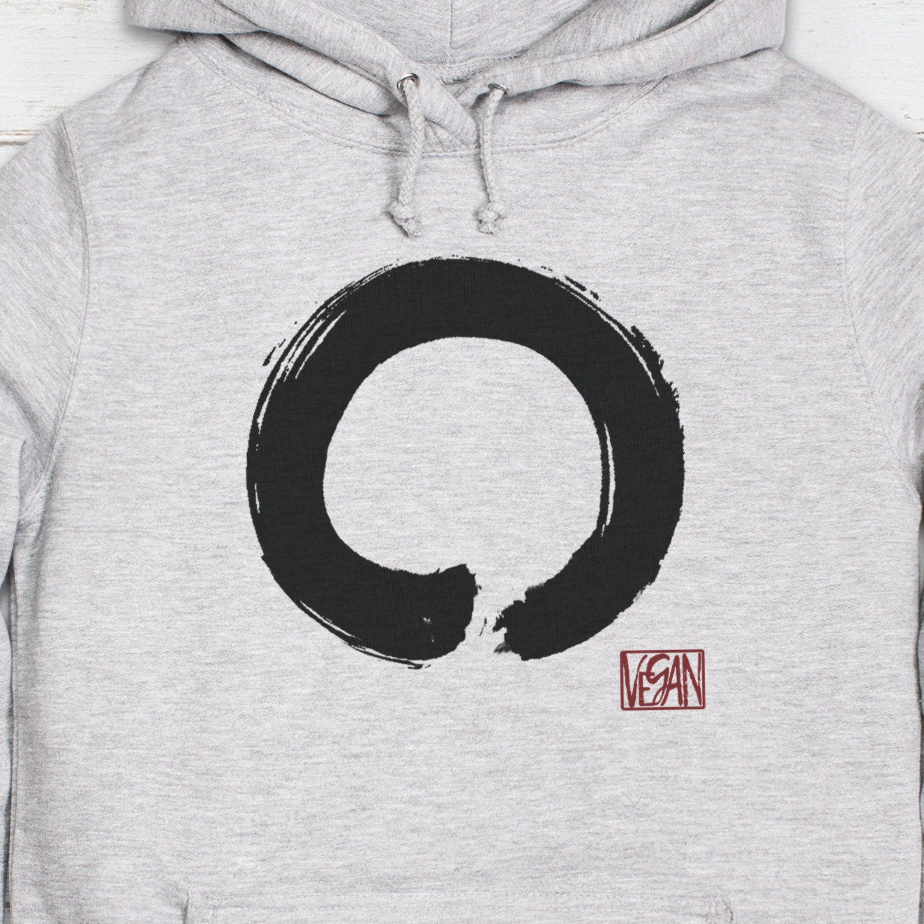 Enso Vegan Hoodie Japanese Buddhist Circle Plant Based Animal Rights Zen Buddha Climate Change Womens Printed Hooded Top Jumper Sweatshirt