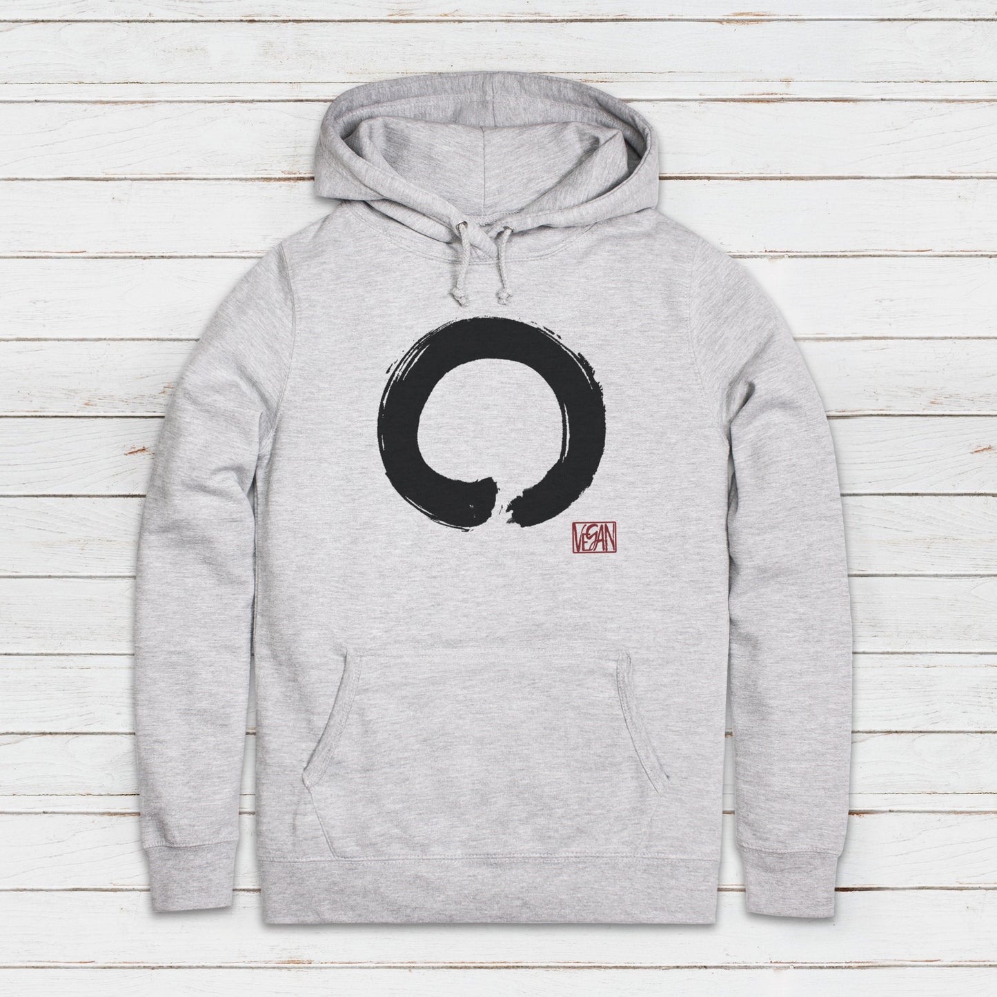 Enso Vegan Hoodie Japanese Buddhist Circle Plant Based Animal Rights Zen Buddha Climate Change Womens Printed Hooded Top Jumper Sweatshirt