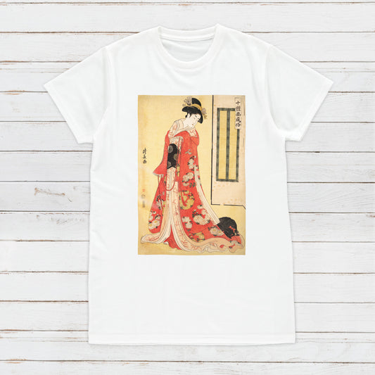 Japanese Ukiyo-e T Shirt Woodblock Art Yoshitoshi Kyoto Geisha Maiko Tattoo Beautiful Japan Calligraphy Womens Mens Graphic Printed Tee Top