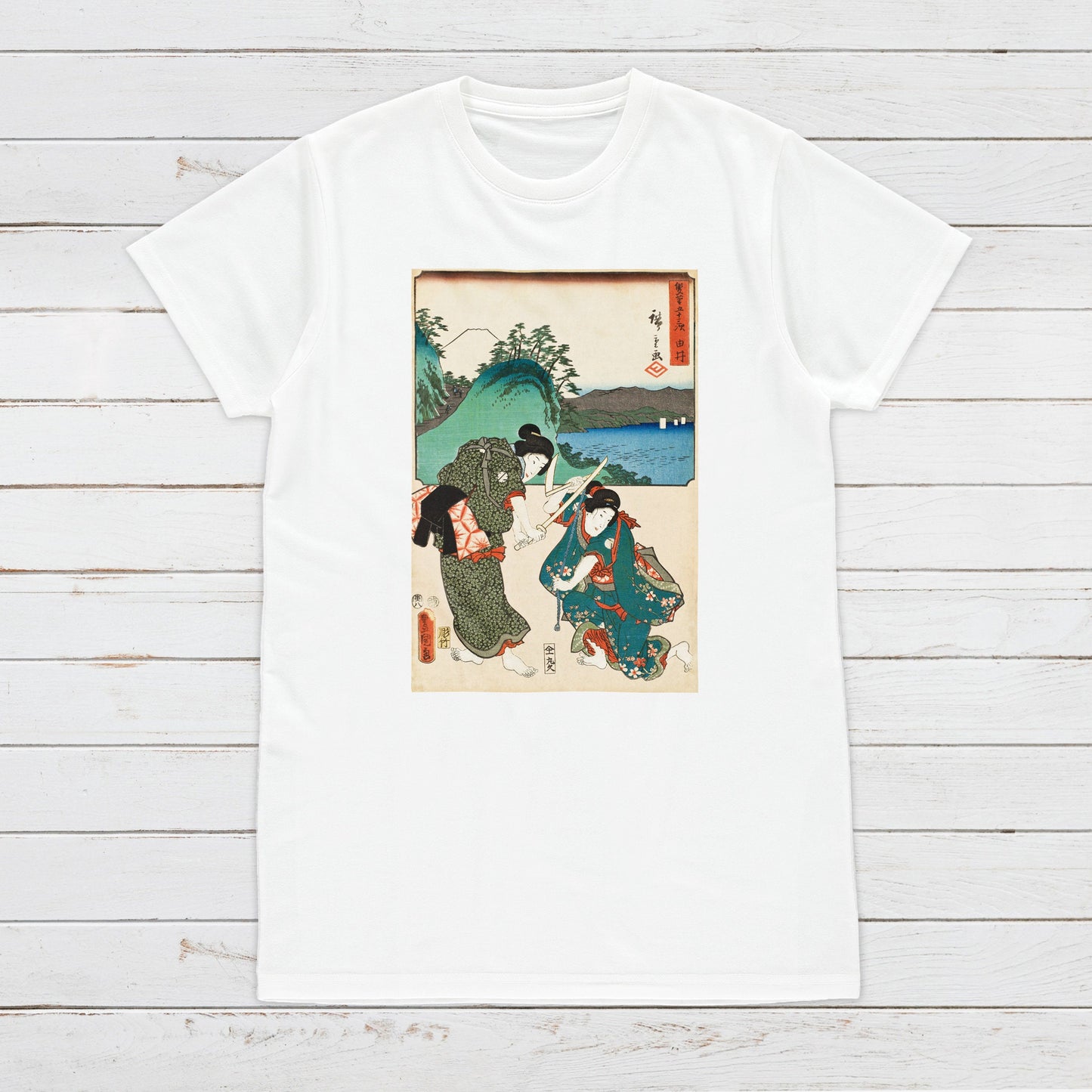 Japanese Ukiyo-e T Shirt Woodblock Art Hiroshige Onna Mushi Bugeisha Samurai Bushido Japan Martial Arts Gift Womens Mens Graphic Printed Tee
