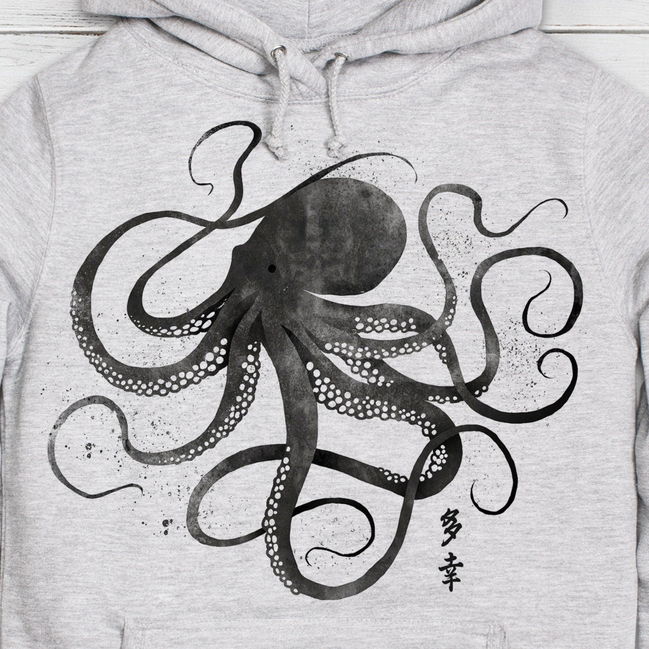Octopus Hoodie Japanese Traditional Art Ukiyo-e Japan Tokyo Anime Manga Kawaii Cute Harajuku Womens Girls Printed Hooded Top Sweatshirt Gift