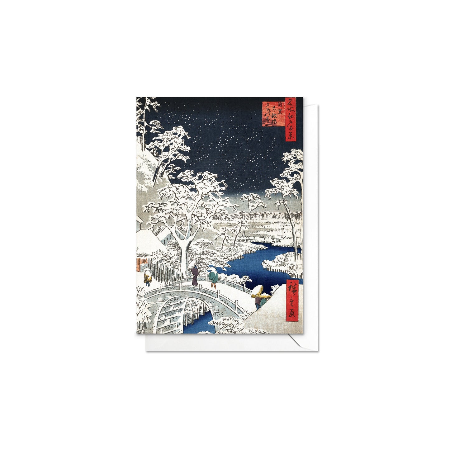 Japanese Ukiyo-e Art Greeting Cards Christmas Card Set Xmas New Year Winter Woodblock Print Aesthetic Hiroshige Hokusai Haiku Basho Elegant