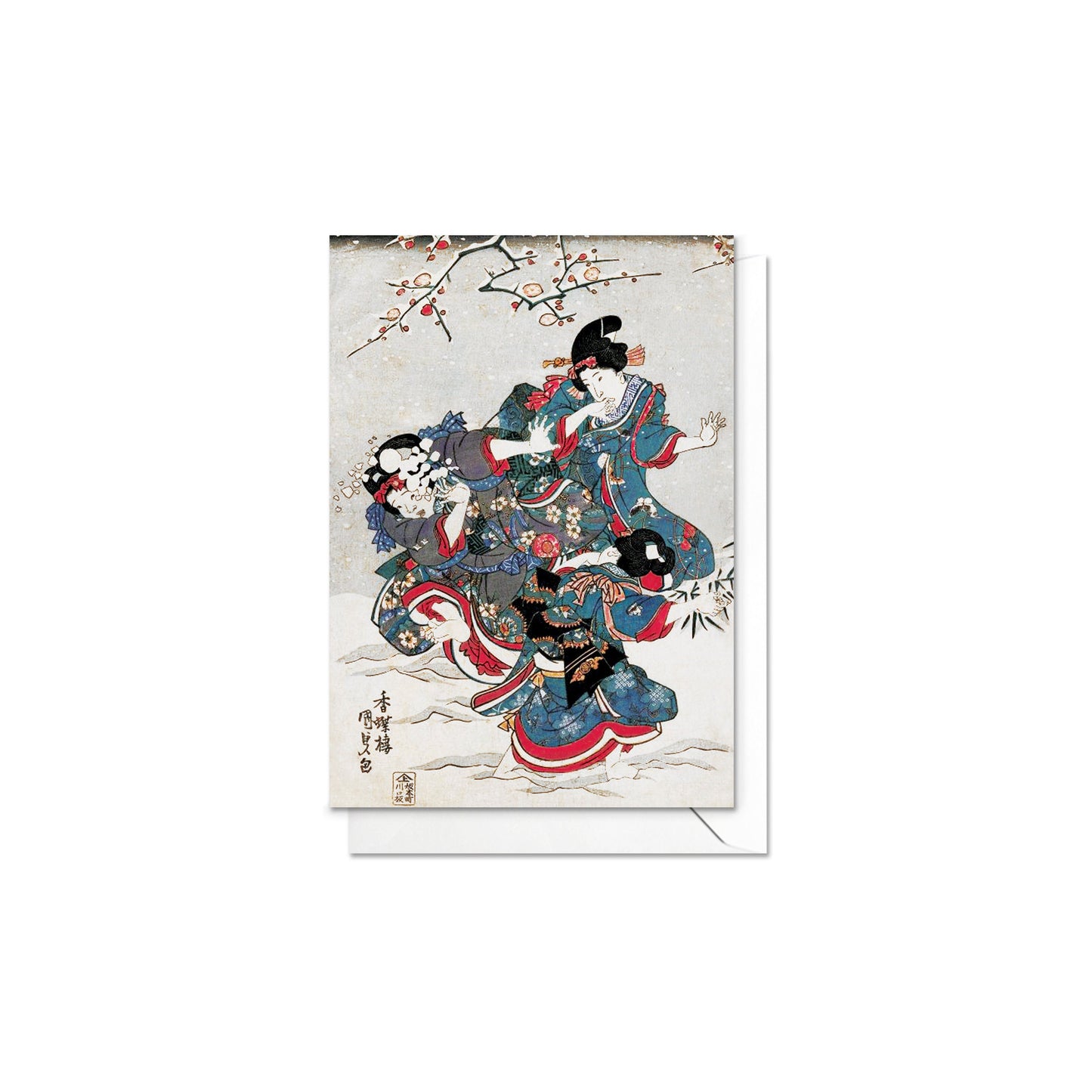 Japanese Ukiyo-e Art Greeting Cards Set of 10 - Christmas Card Xmas New Year Winter Woodblock Print Aesthetic Hiroshige Hokusai Haiku Basho