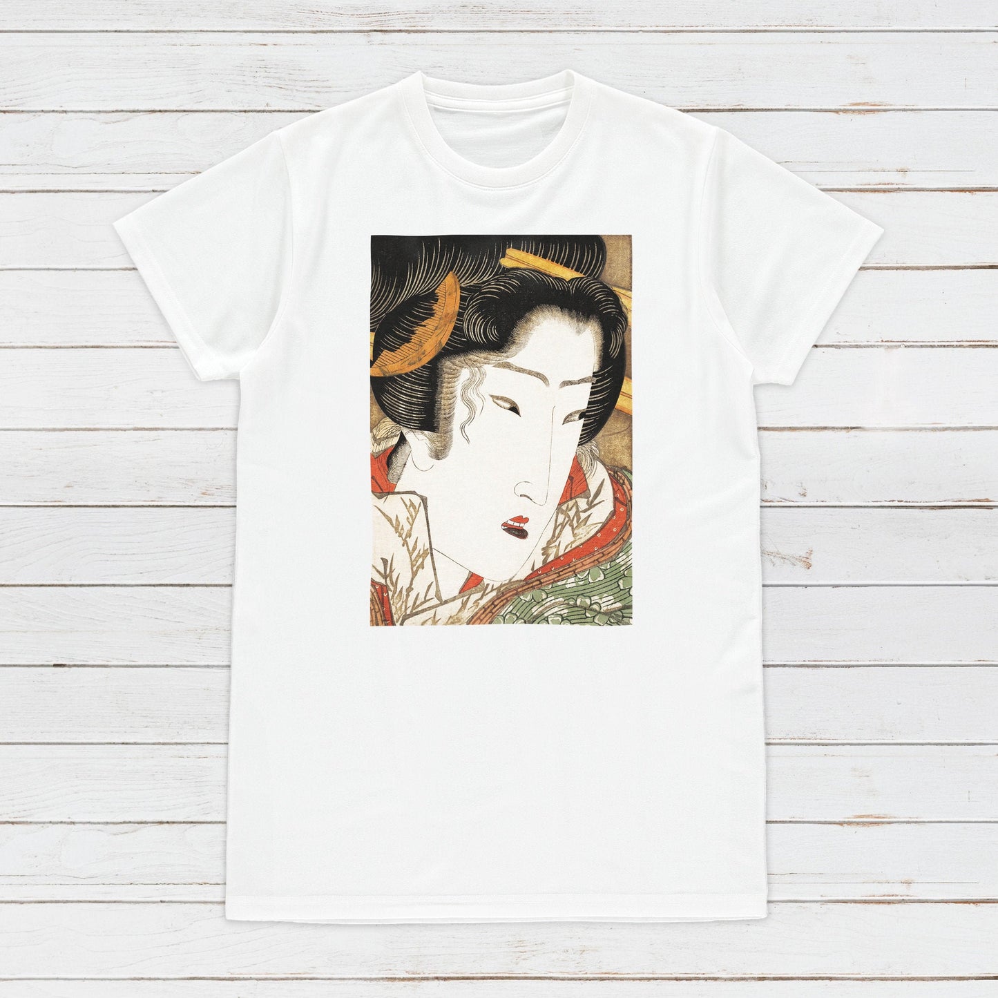 Japanese Ukiyo-e T Shirt Woodblock Art Keisai Eisen Geisha Maiko Tattoo Beautiful Japan Calligraphy Womens Mens Graphic Printed Tee Top
