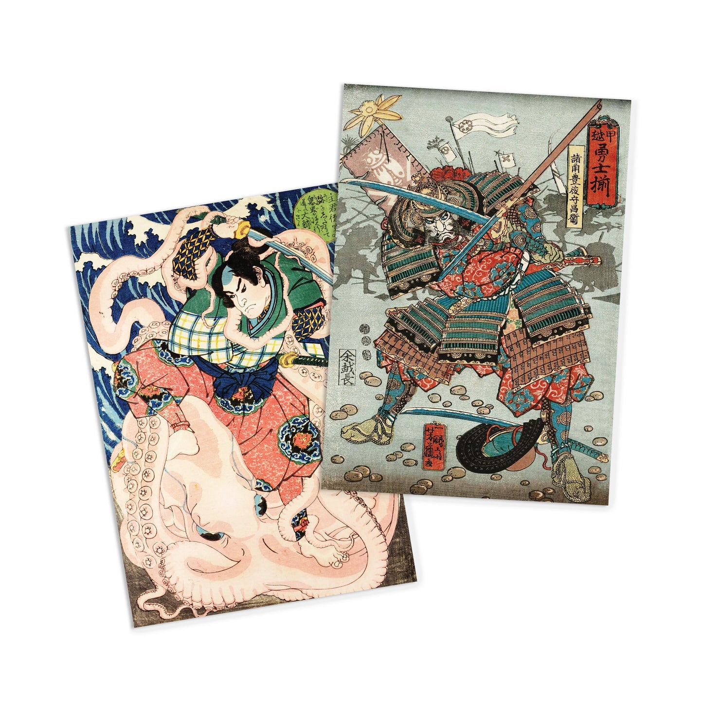 Japanese Ukiyo-e Art Postcards Set of 10 - Postcard Prints Pack Woodblock Art Print Aesthetic Hokusai Samurai Octopus Geisha Cards Gift