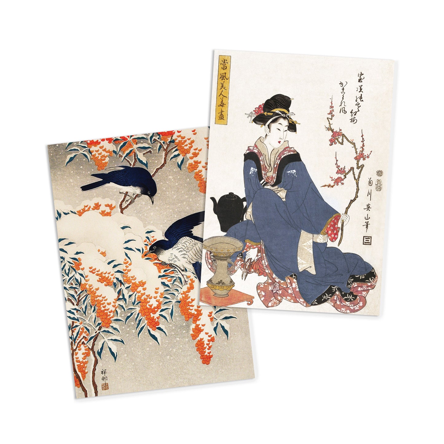 Japanese Ukiyo-e Art Postcards Set of 10 - Postcard Prints Pack Woodblock Art Print Aesthetic Hiroshige Hokusai Geisha Flowers Cards Gift