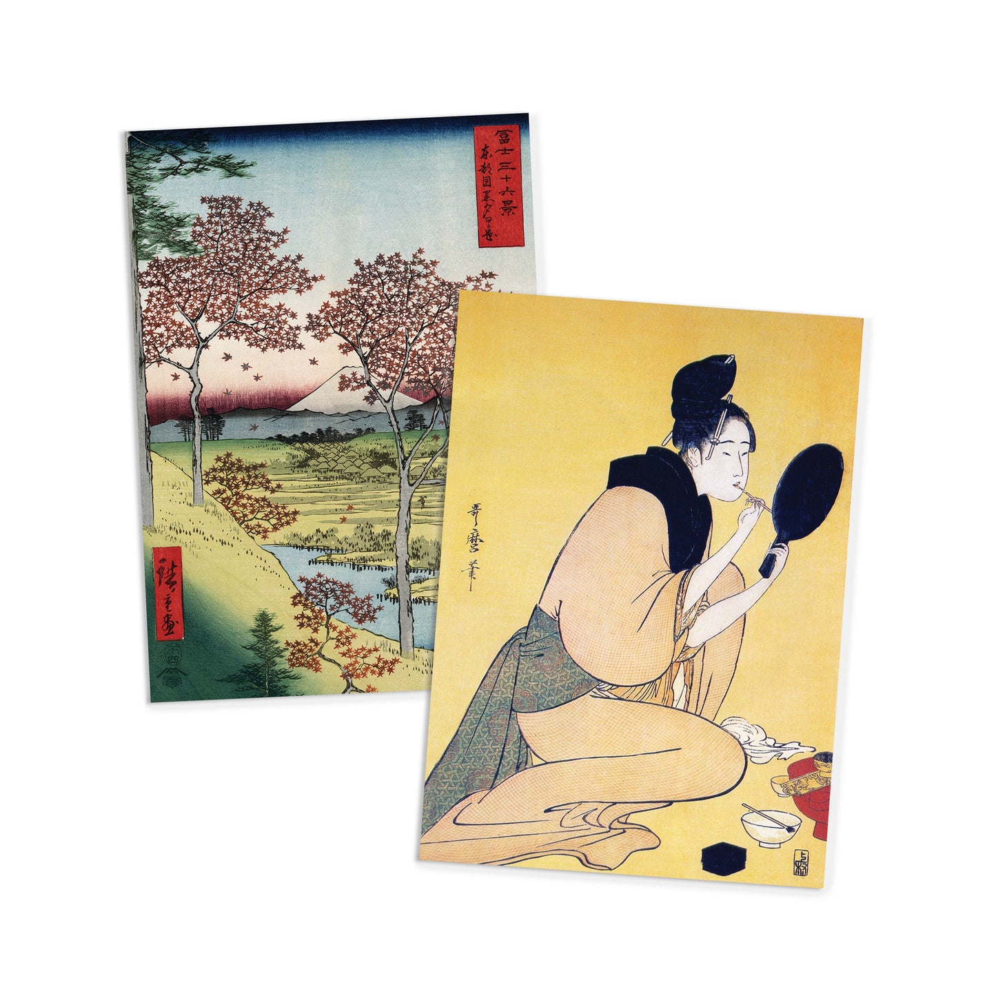 Japanese Ukiyo-e Art Postcards Set of 10 - Postcard Prints Pack Woodblock Art Print Aesthetic Hiroshige Hokusai Geisha Flowers Cards Gift