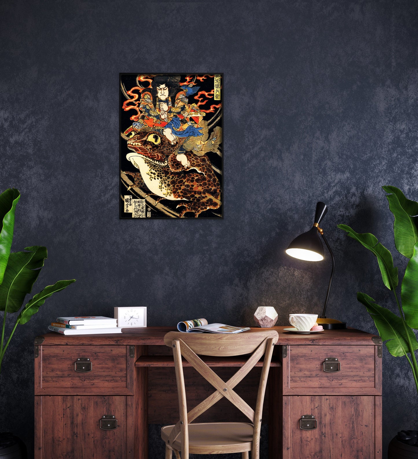 Japanese Ukiyo-e Wall Art Print Poster Decor Woodblock Utagawa Kuniyoshi Samurai Toad Horror Monster Tattoo Frog Japan Calligraphy Kabuki A3