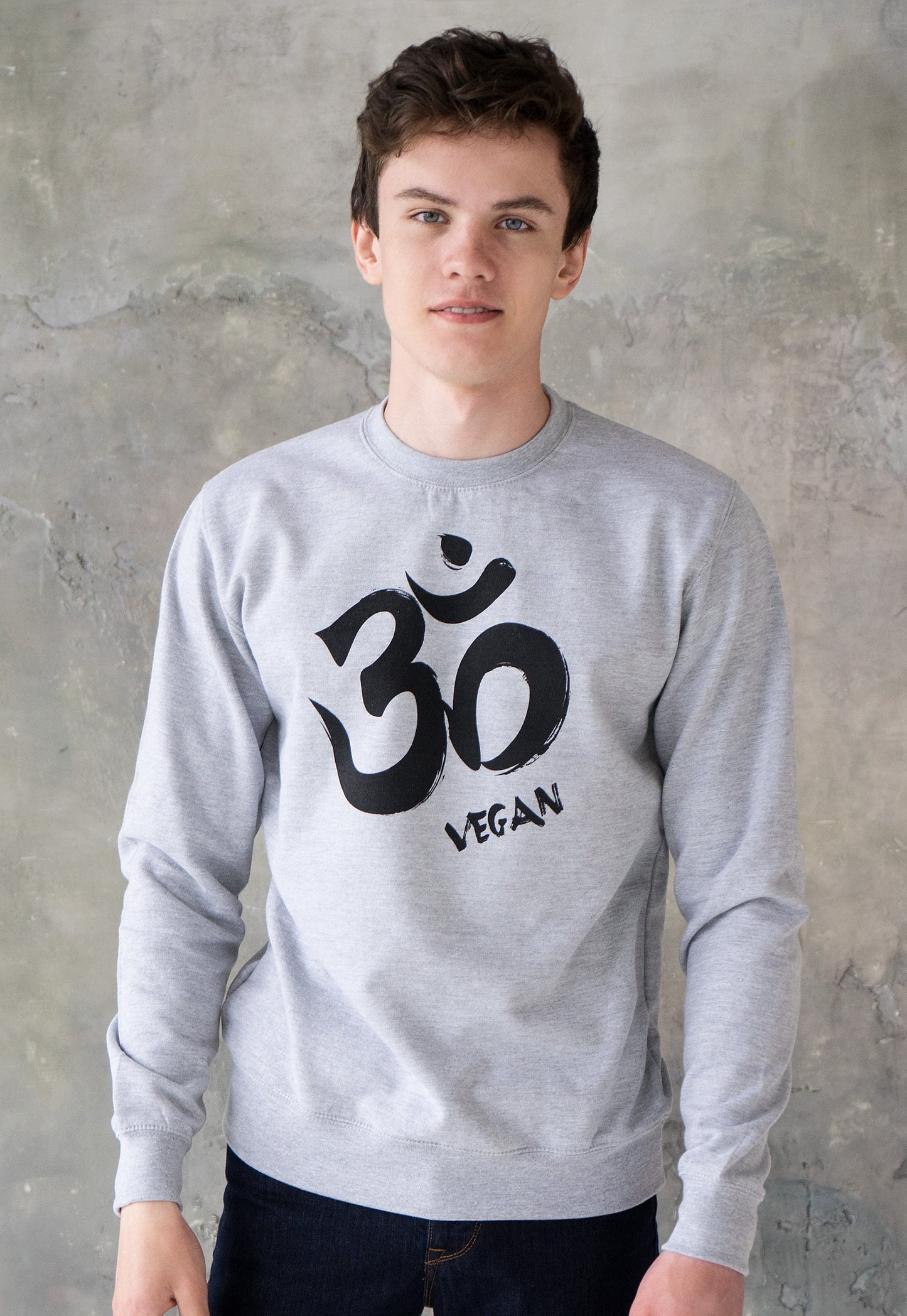 Om Vegan Sweatshirt Sanskrit Herbivore Slogan Hindu Hinduism Lotus Mandala Compassion Peace Men's Women's Unisex Graphic Printed Top Jumper