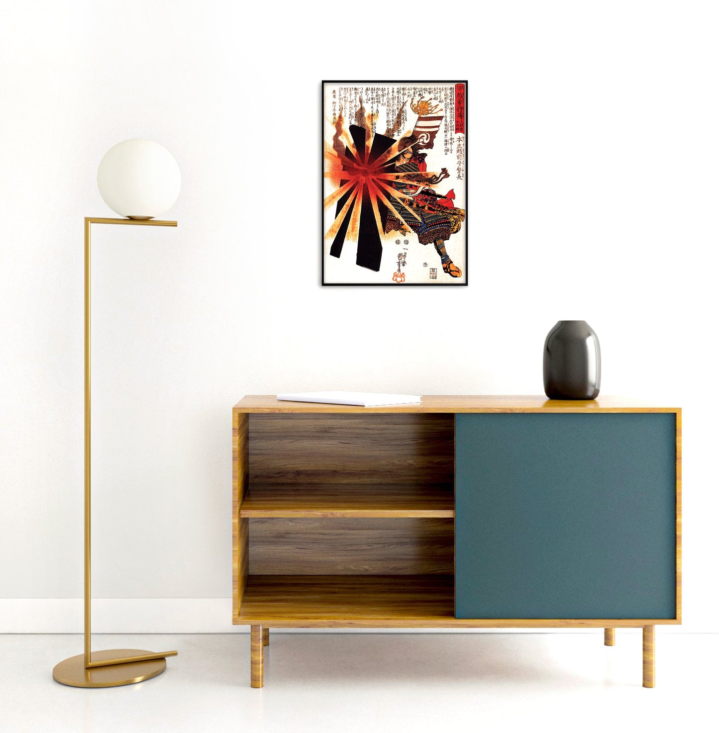 Japanese Ukiyo-e Wall Art Print Poster Woodblock Utagawa Kuniyoshi Samurai Armour Sword Katana Tattoo O-yoroi Japan Calligraphy Bushido A3