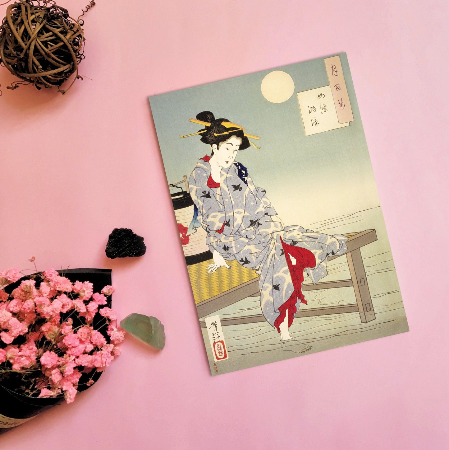 Japanese Ukiyo-e Art Postcards Set of 10 Postcard Prints Pack Woodblock Art Print Aesthetic Hokusai Maiko Cat Kimono Geisha Cards Cute Gift
