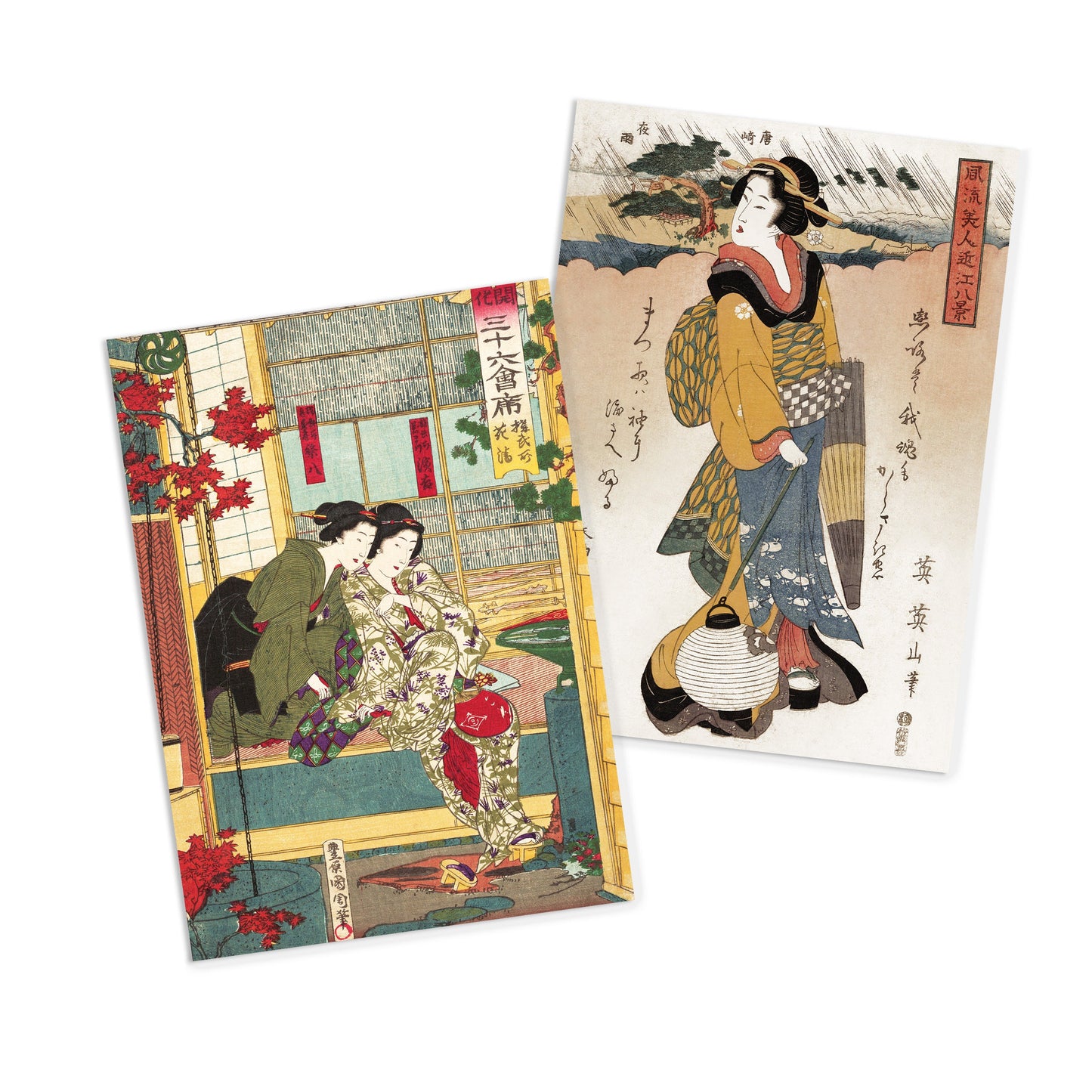 Japanese Ukiyo-e Art Postcards Set of 10 Postcard Prints Pack Woodblock Art Print Aesthetic Hokusai Maiko Cat Kimono Geisha Cards Cute Gift