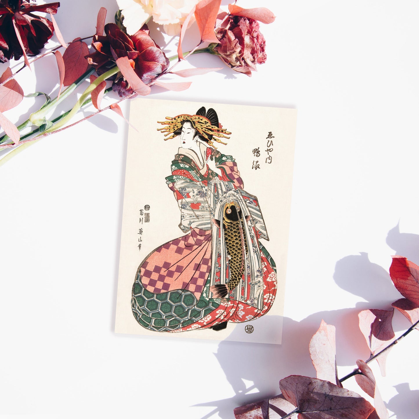 Japanese Ukiyo-e Art Postcards Set of 10 Postcard Prints Pack Woodblock Art Print Aesthetic Hokusai Maiko Cat Kimono Geisha Cards Cute Gift
