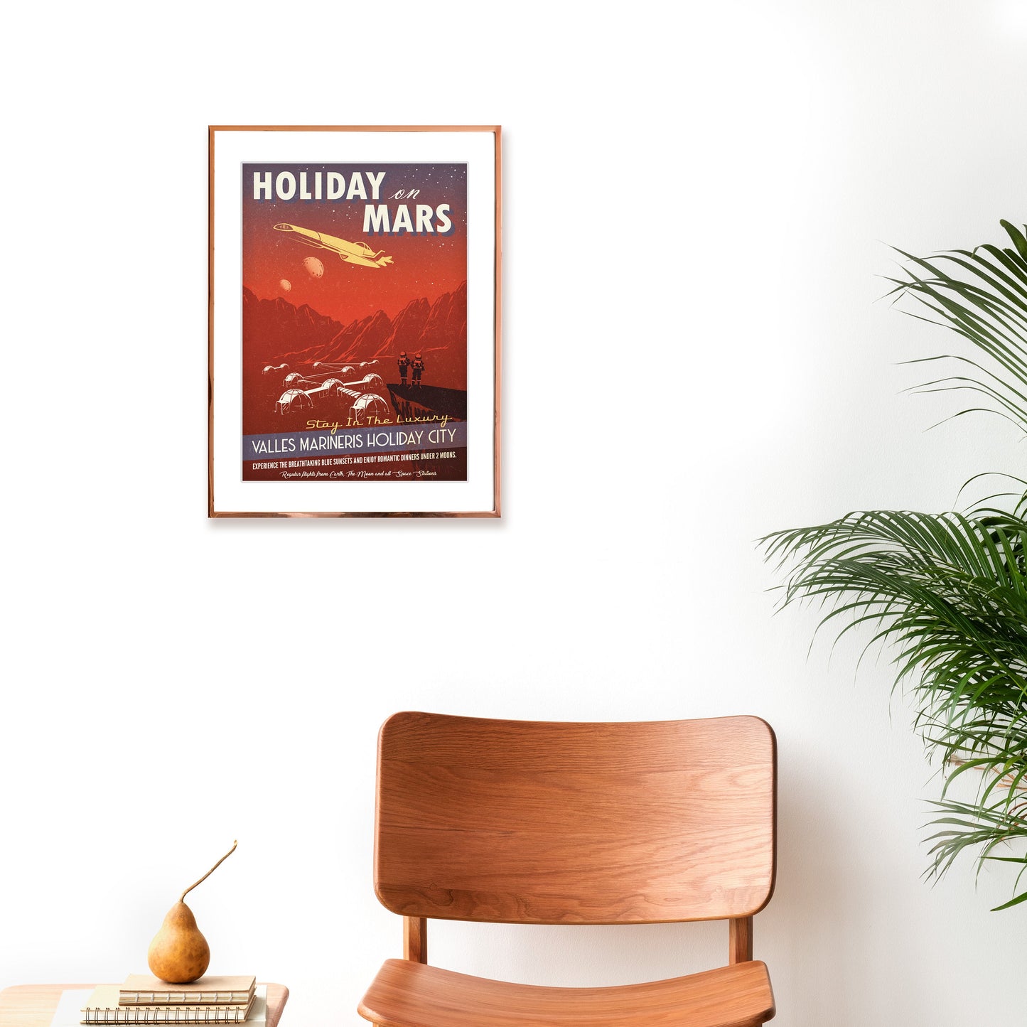 Visit Mars Wall Art Print Poster Decor Vintage Style Retro Travel Rocket Mission Cosmos Flight Science Sci Fi Geek Geeky Astronomy Moon A3
