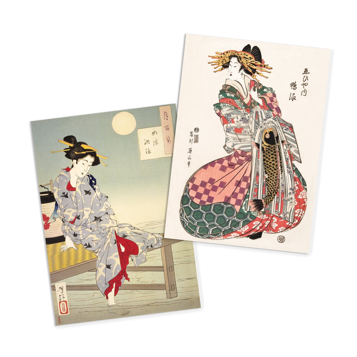 Japanese Ukiyo-e Art Postcards Set of 10 Postcard Prints Pack Woodblock Art Print Aesthetic Hokusai Maiko Cat Kimono Geisha Cards Cute Gift