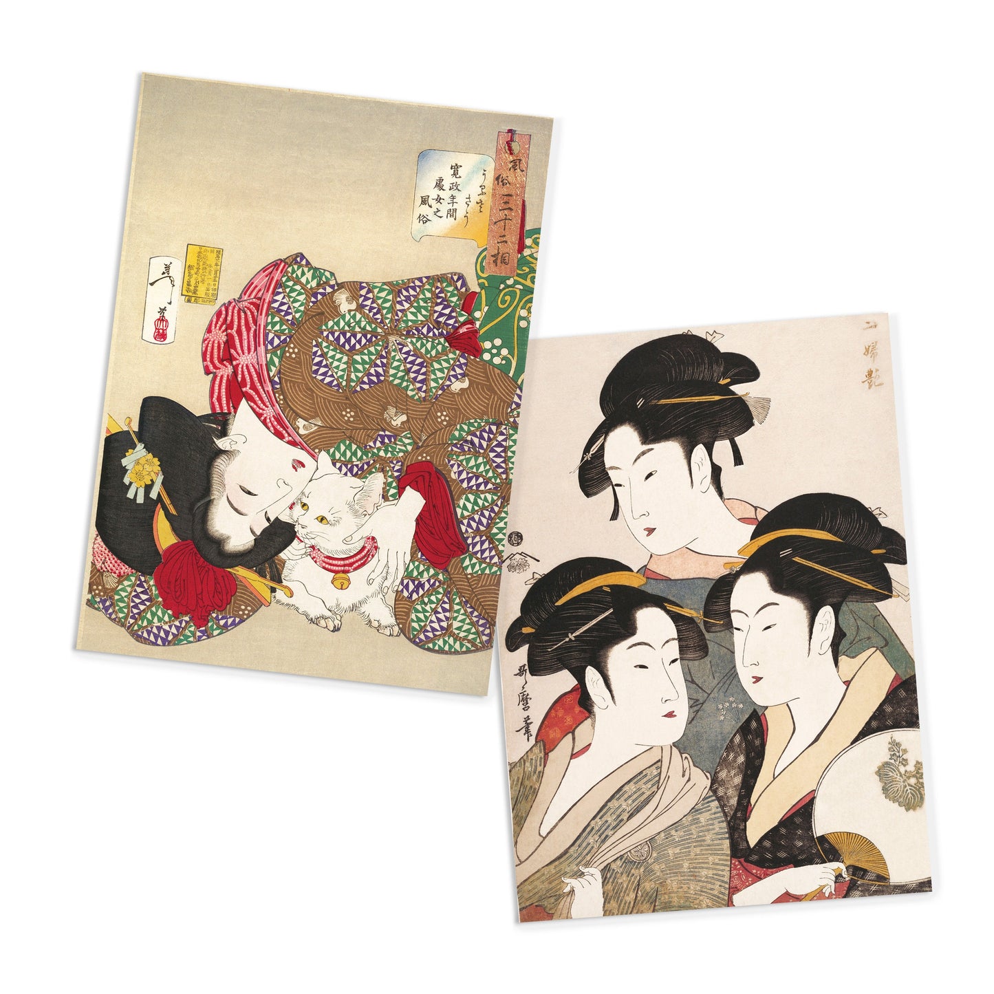 Japanese Ukiyo-e Art Postcards Set of 10 Postcard Prints Pack Woodblock Art Print Aesthetic Hokusai Maiko Cat Kimono Geisha Cards Cute Gift
