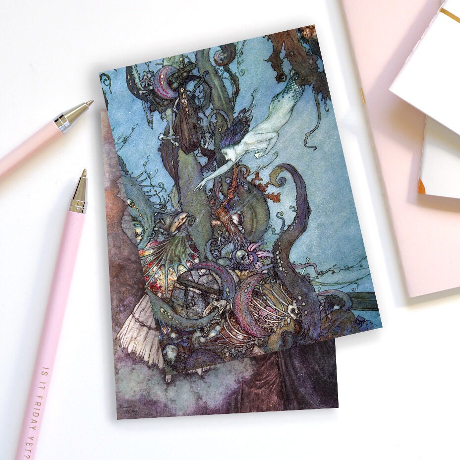 Fairy Tale Illustrations Art Postcards Set of 10 - Postcard Prints Pack Edmund Dulac Princess Pretty Beautiful Fairies Fairy Mermaid Cards