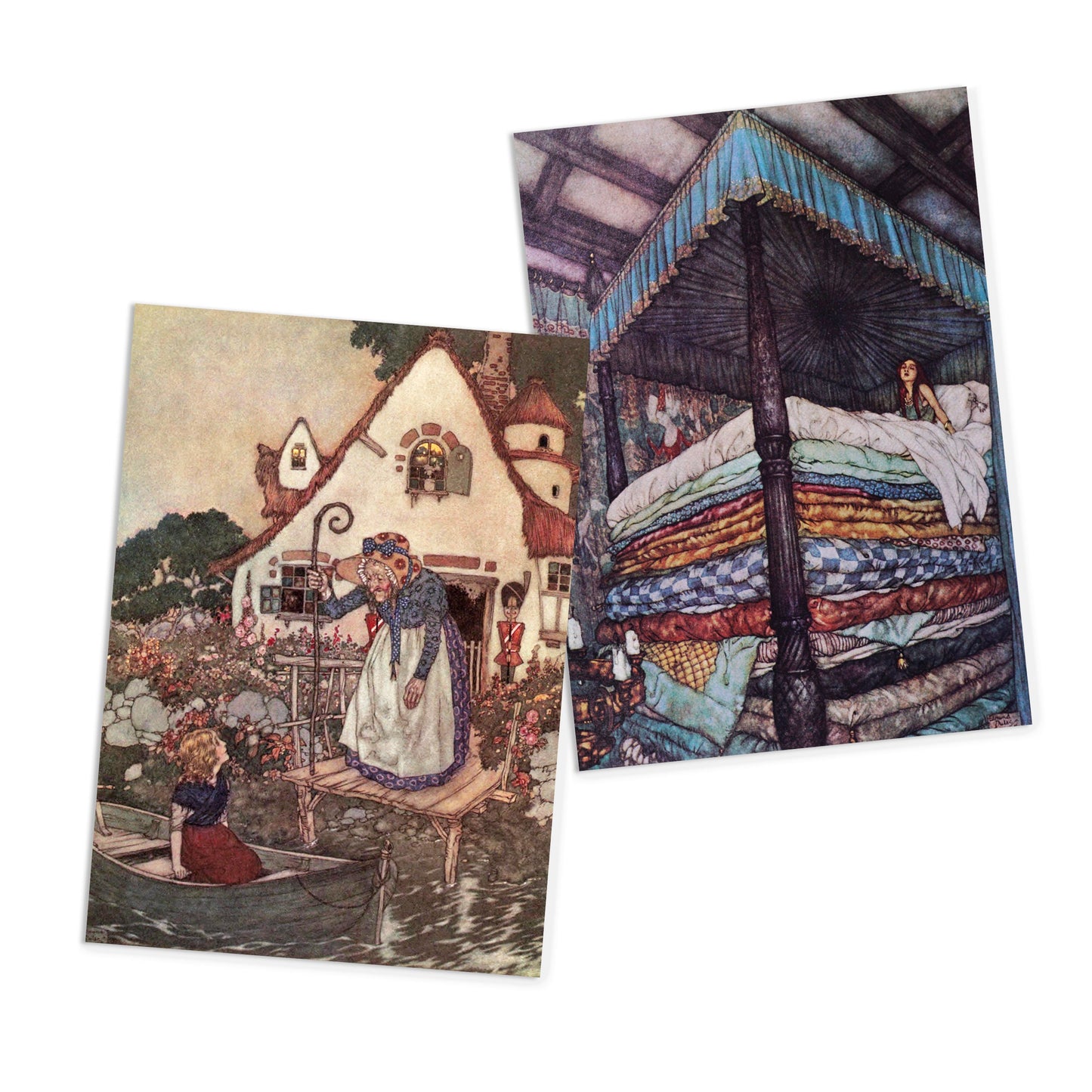 Fairy Tale Illustrations Art Postcards Set of 10 - Postcard Prints Pack Edmund Dulac Princess Pretty Beautiful Fairies Fairy Mermaid Cards