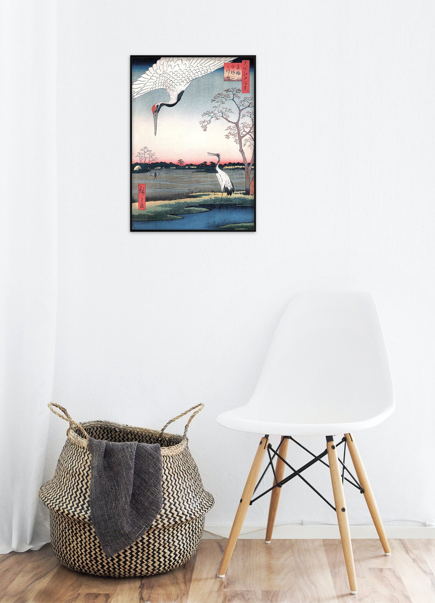 Japanese Ukiyo-e Art Print Poster Woodblock Wall Art Crane Bird Birds Edo Hiroshige Utagawa Landscape Tattoo Beautiful Japan Calligraphy A3