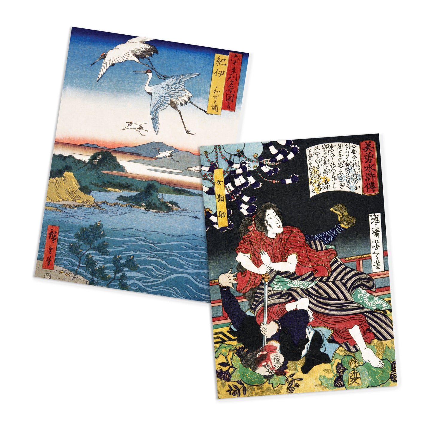 Japanese Ukiyo-e Art Postcards Set of 10 - Postcard Prints Pack Woodblock Art Print Aesthetic Hokusai Samurai Horror Geisha Cards Gift